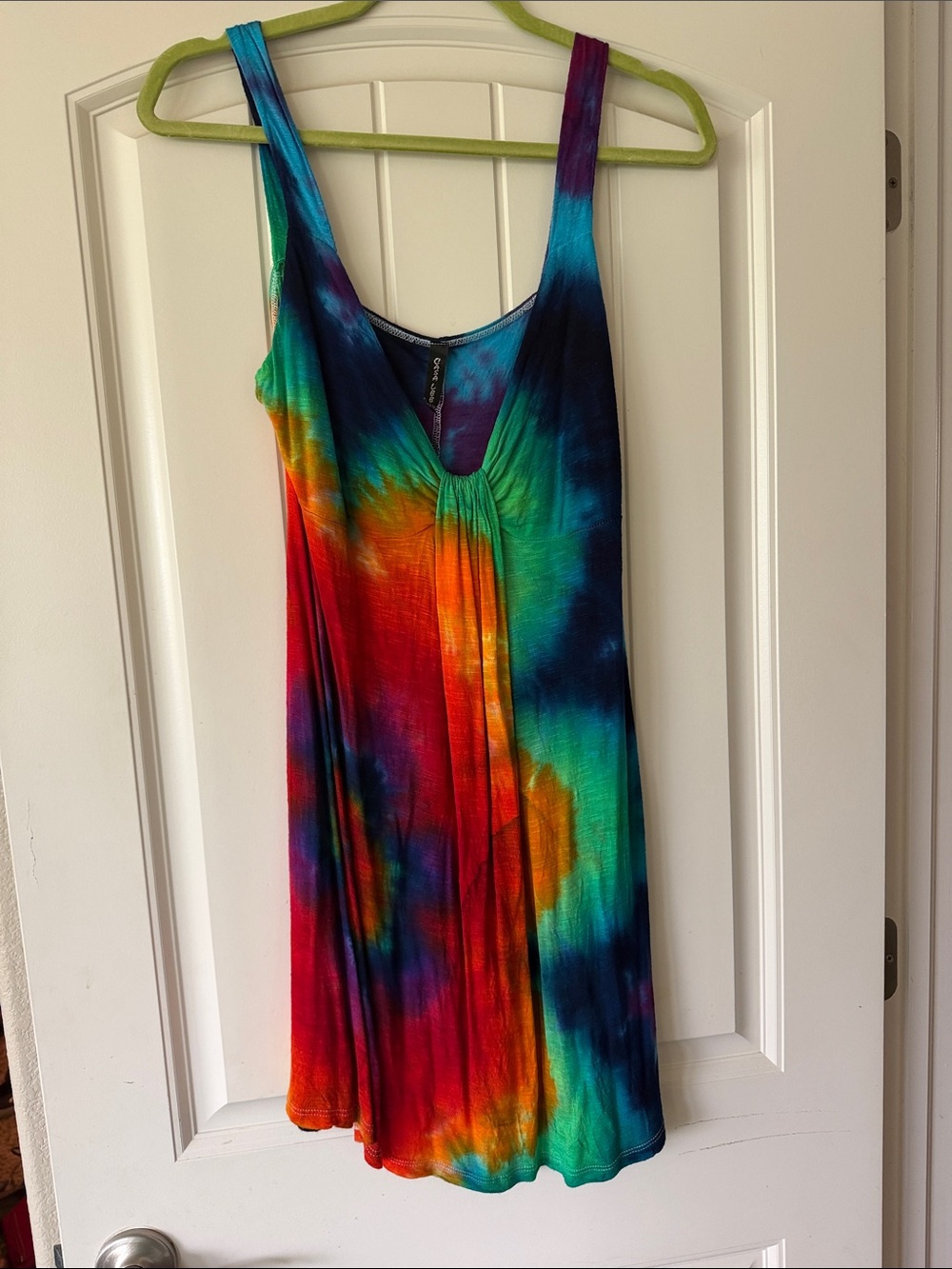 Colorful Tie-Dye Mini Dress - Vibrant Multi